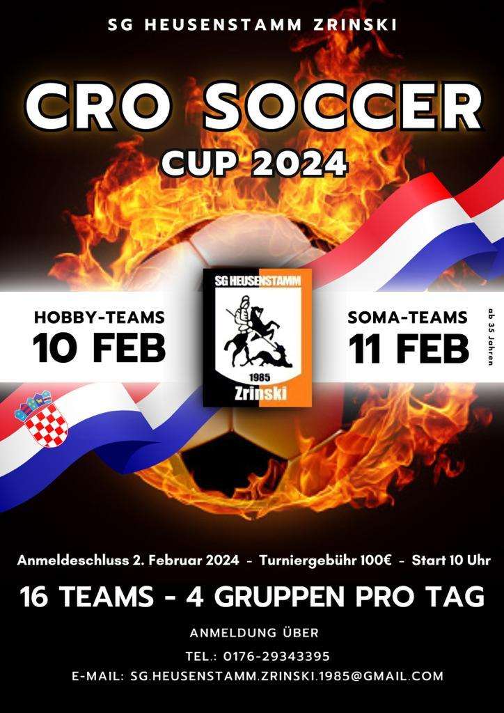CRO SOCCER CUP 2024.: 16 momčadi borit će se za prvo mjesto, prijavite se i sudjelujte na malonogometnom turniru CRO SOCCER CUP 2024.: 16 momčadi borit će se za prvo mjesto, prijavite se i sudjelujte na malonogometnom turniru