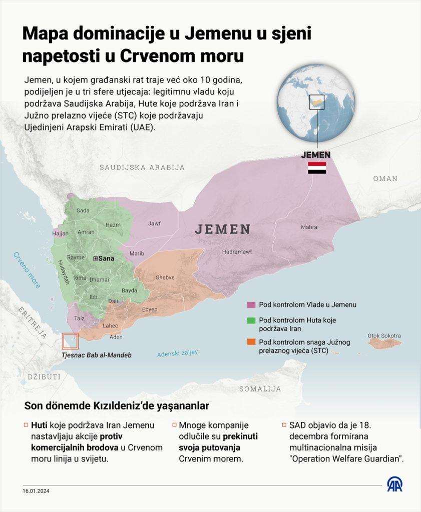 NOVI AMERIČKI NAPAD NA POLOŽAJE HUTA: Uništena protubrodska raketa Huta upućena prema Adenskom zaljevu  
