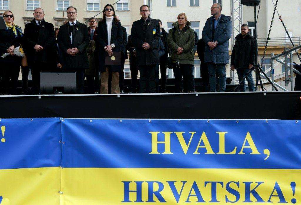 "HRVATSKA ZA UKRAJINU": S proukrajinskog skupa u Zagrebu poručeno kako Ukrajina brani slobodu zapada