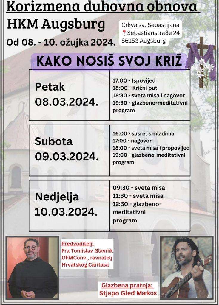 FRA TOMISLAV GLAVNIK I STJEPO GLEĐ MARKOS U AUGSBURGU: HKM poziva na duhovnu obnovu FRA TOMISLAV GLAVNIK I STJEPO GLEĐ MARKOS U AUGSBURGU: HKM poziva na duhovnu obnovu