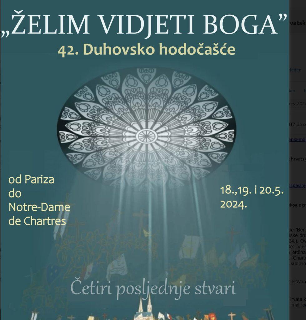 42. DUHOVSKO HODOČAŠĆE: Od Pariza do Notre-Dame de Chartres