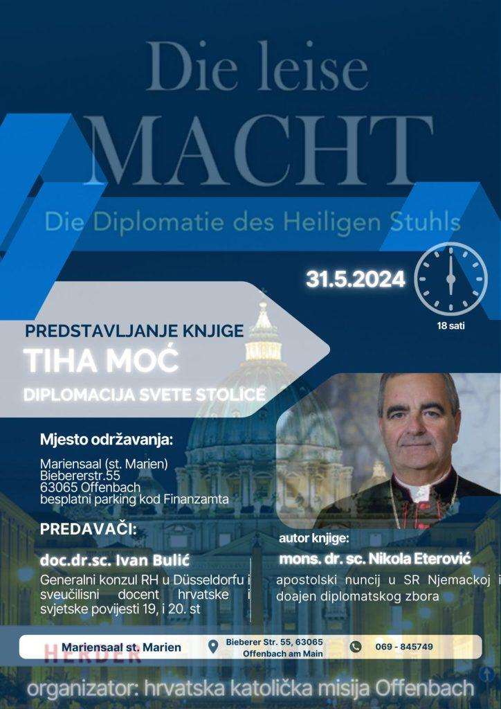 Plakat najave predstavljanja knjige nuncija Nikole Eterovića / Foto: Preslik FM