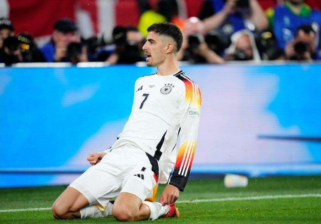 LUDA UTAKMICA U DORTMUNDU: Njemačka s 2:0 savladala Dansku i izborila četvrtfinale Kai Havertz slavi pogodak za Njemačku / Foto: Anadolu
