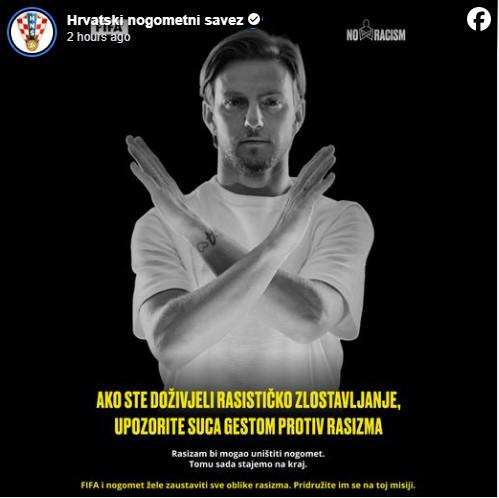 IVAN RAKITIĆ JE PREKRIŽIO RUKE, UPOZORENJE JE STIGLO: Ako se ovo dogodi, sudac će prekidati utakmice Ako igrač prekriženim rukama komunicira prema sucu, znat će se da je doživio rasističko zlostavljanje / Foto: Preslik HNS