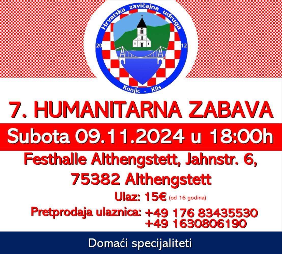 U SUBOTU, 9. STUDENOGA: HZU Konjic-Klis organizira 7. humanitarnu zabavu u Althengstettu kod Calwa U SUBOTU, 9. STUDENOGA: HZU Konjic-Klis organizira 7. humanitarnu zabavu u Althengstettu kod Calwa