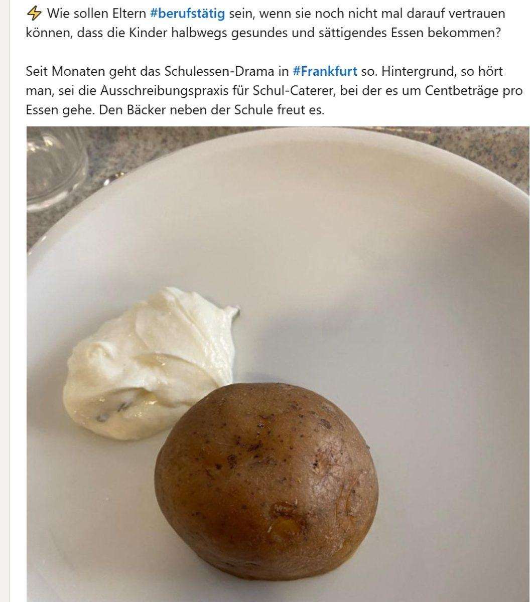 OGORČENA MAJKA IZ FRANKFURTA: Ovo je ručak moje kćeri u školi! To traje već mjesecima Fotografija školskog ručka / Foto: Sandra Scheuring/PR