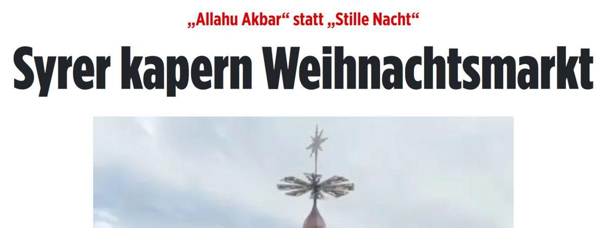 NIJEMCI SU UŽASNUTI: Posljednjih dana na božićnim sajmovima umjesto „Stille Nacht“, odjekuje “Allahu Akbar” – posebno u Stuttgartu BILD piše kako se umjesto Tihe noći, na Božićnim sajmovima čuje "Allahu Akbar" / Foto: Preslik/Bild