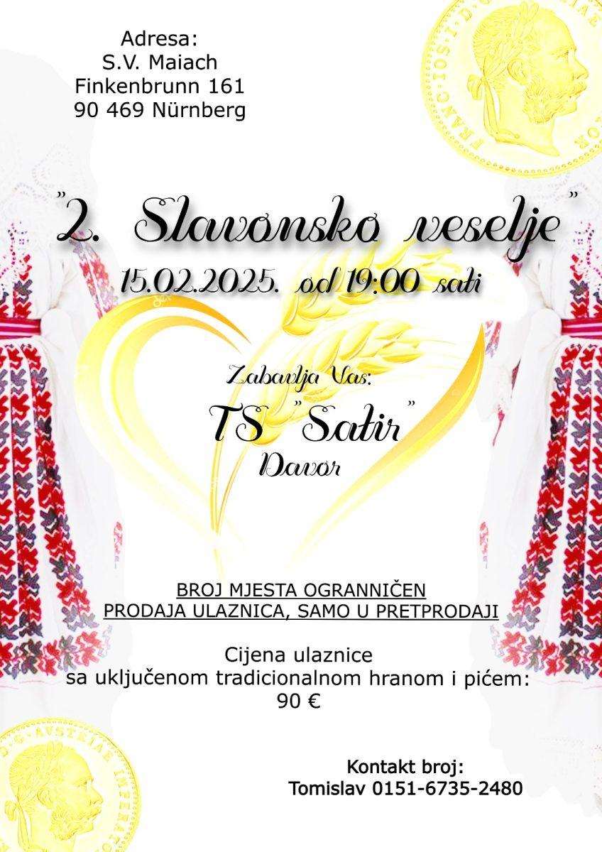 OSIGURAJTE SVOJU ULAZNICU NA VRIJEME: Uskoro opet "Slavonsko veselje" u Nürnbergu Najava događaja