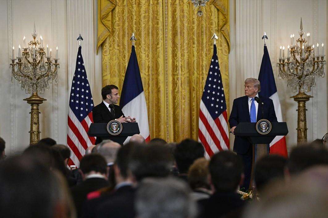FRANCUSKI PREDSJEDNIK: Nadam se da sam uvjerio Trumpa da ne ulazi u trgovinski rat protiv Europske unije Emmanuel Macron i Donald Trump / Foto: Anadolu
