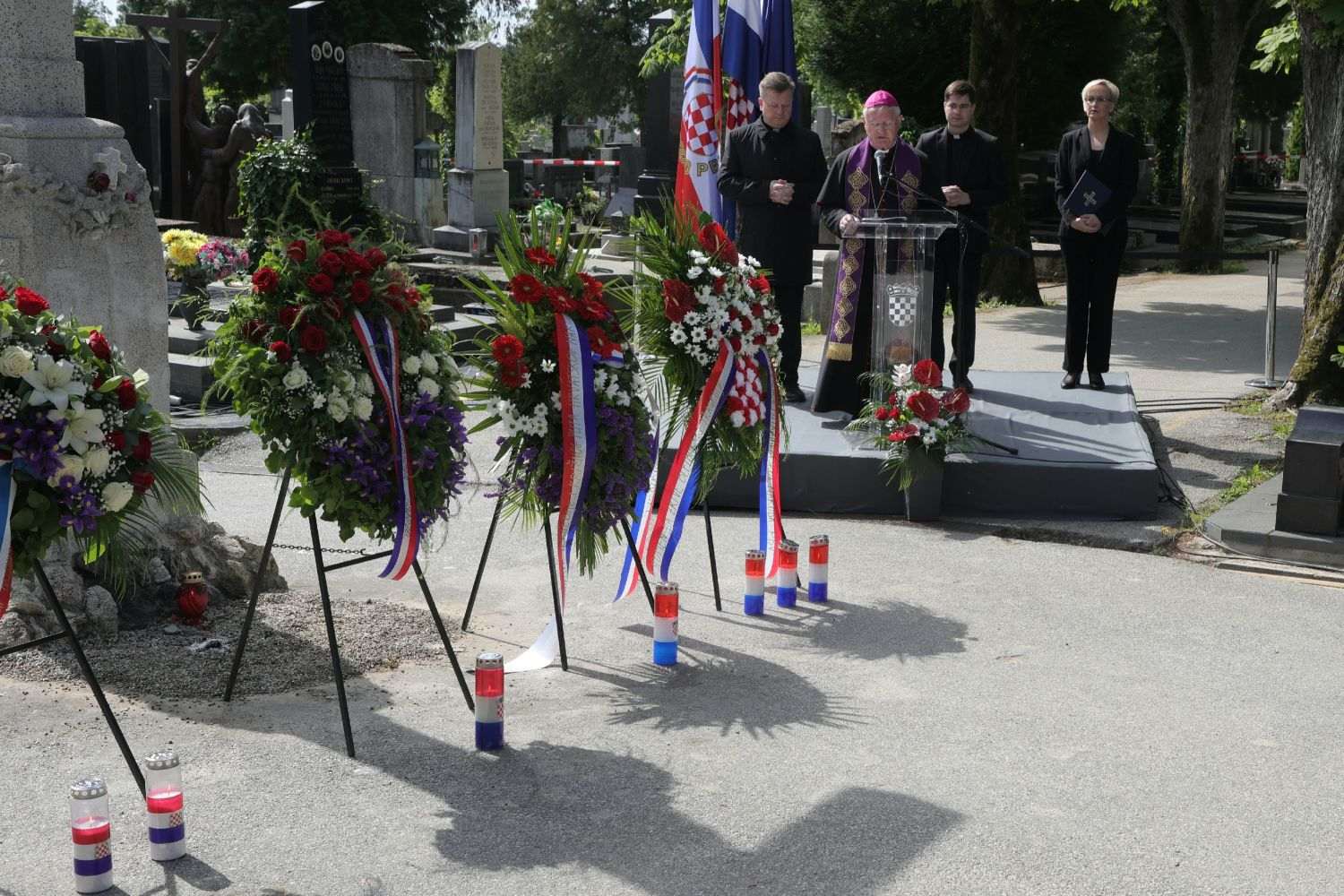 Komemoracija u povodu 80. obljetnice Bleiburške tragedije i Križnog puta hrvatskog naroda na Mirogoju / Foto: Hina