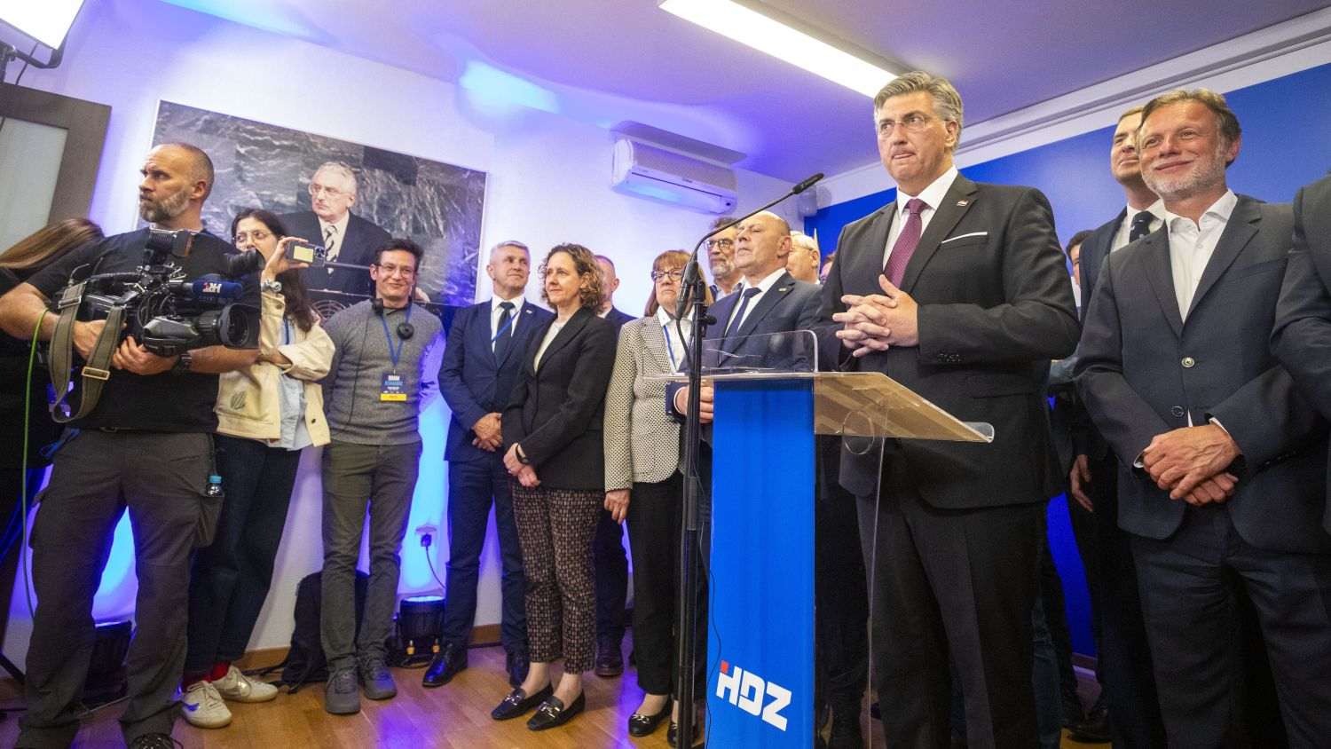 Obraćanje premijera Plenkovića nakon izbornih rezultata / Foto: Hina