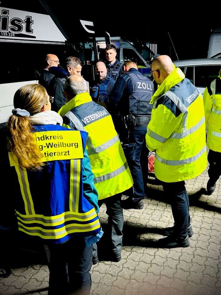 NJEMAČKI CARINICI IZ PROMETA ISKLJUČILI TRI AUTOBUSA IZ MOLDAVIJE, SRBIJE I KOSOVA: Otkriven niz prekršaja - od utaje poreza, ozbiljnih sigurnosnih nedostataka u vozilima do 520 kg mesa, kobasica, sira... Carinici pregledavaju autobuse/ Foto: Zoll