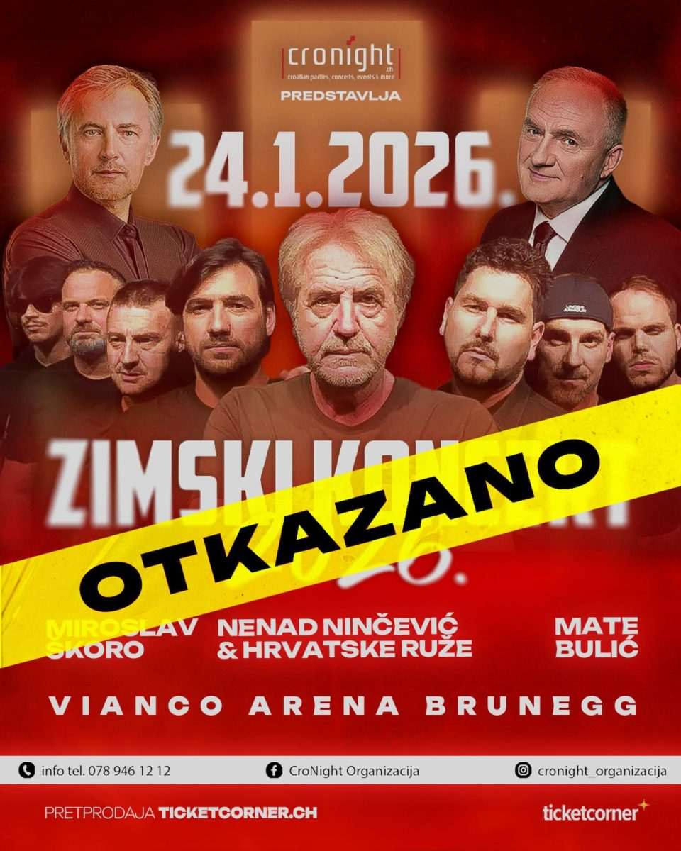 VELIKI PREOKRET: Švicarske vlasti zabranile koncert hrvatskih izvođača