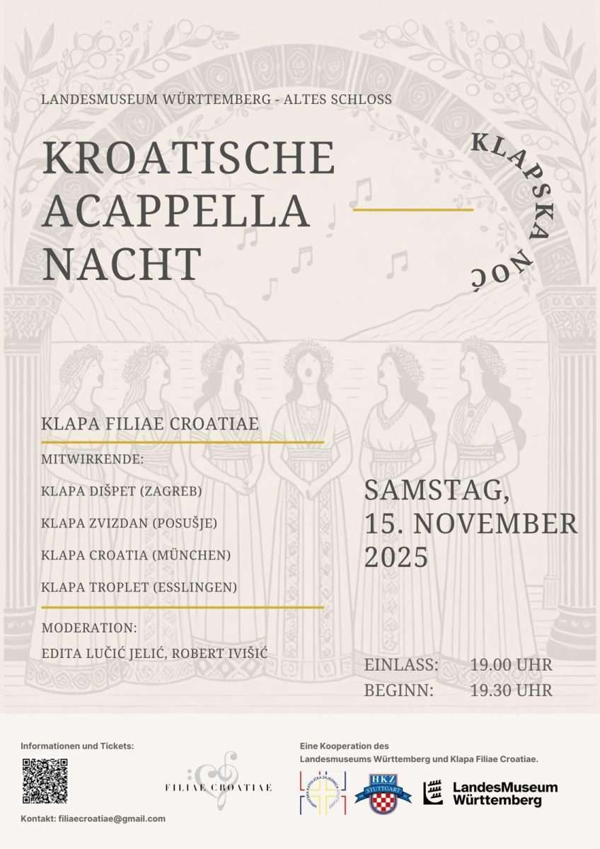 KLAPSKA NOĆ U STUTTGARTU: Ženska klapa „Filiae Croatiae“ priprema bogat program, osim iz Njemačke, stižu klape iz Hrvatske i BiH