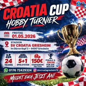 TURNIR POVODOM 50. OBLJETNICE KLUBA: Croatia Griesheim organizira nogometni turnir Croatia Cup 2026 nogometni turnir