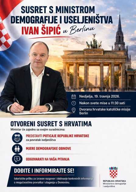 DOMOVINA ZOVE: Iseljenici u Berlinu iz prve ruke o potporama za povratak u Hrvatsku Najava održavanja susreta ministra Šipića s hrvatskom zajednicom / Foto: VRH Berlin