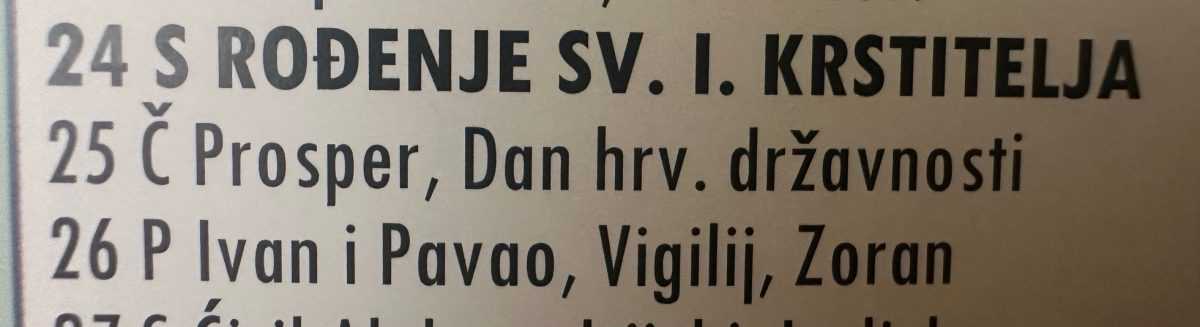 PROPUST ILI NAMJERA? Na Katoličkom kalendaru HKM Giessen krivo upisan datum proslave Dana državnosti RH
