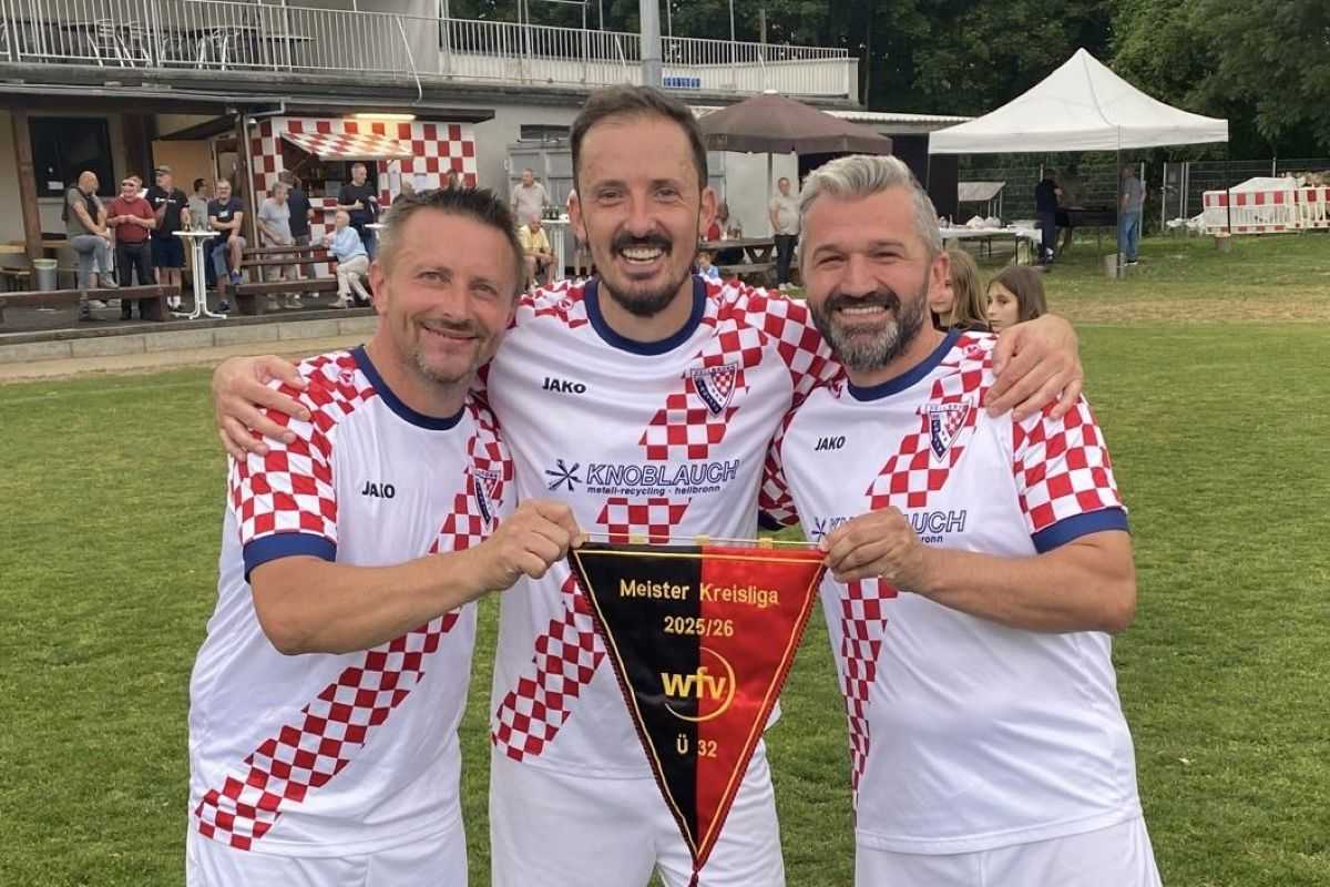 VETERANI CROATIJE HEILBRONN ISPISALI POVIJEST: Osvojili naslov prvaka i ostvarili plasman u Bezirksligu VETERANI CROATIJE HEILBRONN ISPISALI POVIJEST: Osvojili naslov prvaka i ostvarili plasman u Bezirksligu