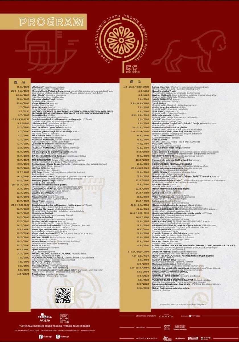 PROGRAM 56. TROGIRSKOG KULTURNOG LJETA: Bit će više od 100 kulturnih, zabavnih i tradicijskih događanja