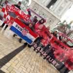 (FOTO) Hrvatski navijači iz Frankfurta u Kijevu: Ukrajinci i Ukrajinke su nas prijateljski dočekali