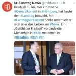 PODRŠKA HRVATSKOJ: Susret generalnog konzula RH u Hamburgu Kristijana Tušeka i predsjednika parlamenta savezne zemlje Schleswig-Holstein Klausa Schliea PODRŠKA HRVATSKOJ: Susret generalnog konzula RH u Hamburgu Kristijana Tušeka i predsjednika parlamenta savezne zemlje Schleswig-Holstein Klausa Schliea