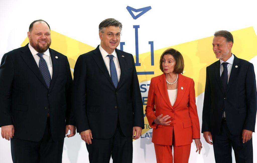 Ruslan Stefanchuk, Andrej Plenkovićc, Nancy Pelosi, Gordan Jandrokovic