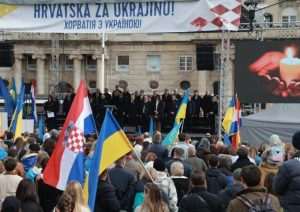 "HRVATSKA ZA UKRAJINU": S proukrajinskog skupa u Zagrebu poručeno kako Ukrajina brani slobodu zapada