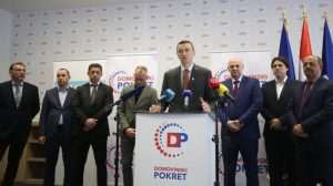 Predsjednik Domovinskog pokreta Ivan Penava sa koalicijskim partnerima / Foto: Hina