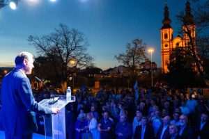 Gordan Jandroković tijekom govora na predizborni skup HDZ-a u Sesvetama / Foto: IS HDZ