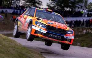 WRC CROATIA RALLY: Belgijancu Neuvilleu 4.9 sekundi prednosti za zadnji dan Pepe Lopez (Španjolska) i njegov suvazač David Vazques (Španjolska) u svom Skoda Fabia RS Rally 2 automobilu / Foto: Hina