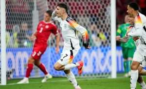 LUDA UTAKMICA U DORTMUNDU: Njemačka s 2:0 savladala Dansku i izborila četvrtfinale Kai Havertz slavi pogodak za Njemačku / Foto: Anadolu