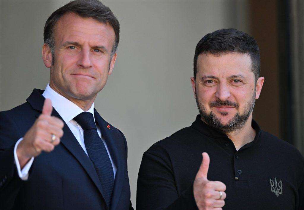 Francuski predsjednik Emmanuel Macrom i ukrajinski predsjednik Volodimir Zelenskij / Foto: Anadolu