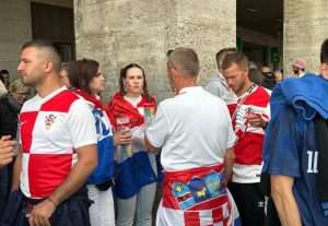 Hrvatski navijači na utakmice Hrvatska - Španjolska u Berlinu