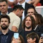 LUDNICA U ČETVRTFINALU IZMEĐU ŠPANJOLSKE I NJEMAČKE: Nakon produžetka Španjolska u zadnjim minutama otišla u polufinale i izbacila Njemačku Pedro Sanchez (lijevo, iza), Carles Puyol (desno) i Gerard Pique (lijevo) / Foto: Anadolu