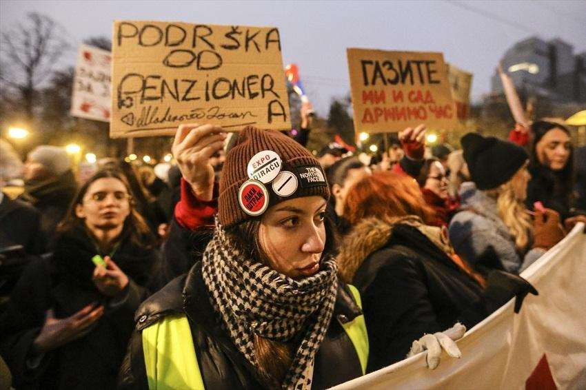 Prosvjednici u Beogradu / Foto: Anadolu