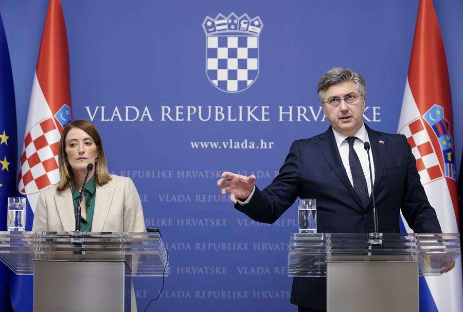 Andrej Plenković i Roberta Metsola / Foto: Hina